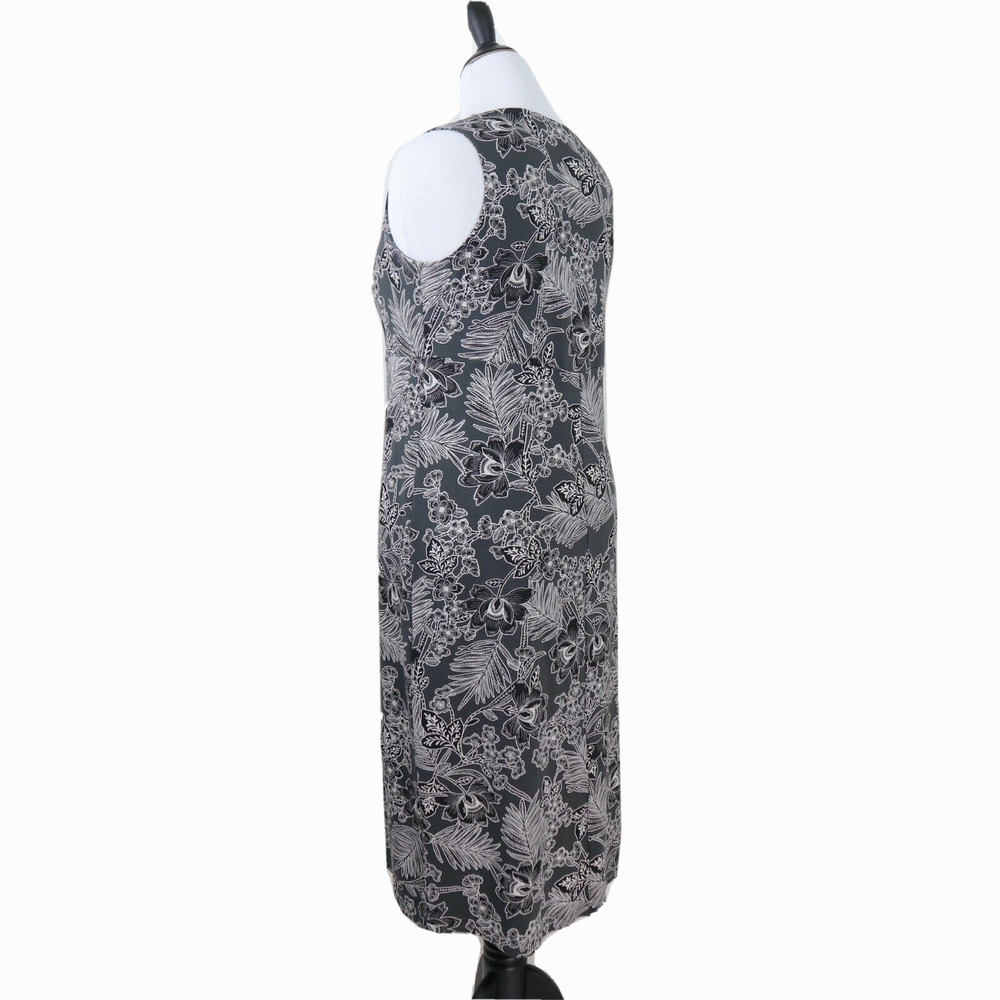 J Jill Size Petite M Wearever Collection Midi Tank Dress Jersey Floral - Picture 3 of 9